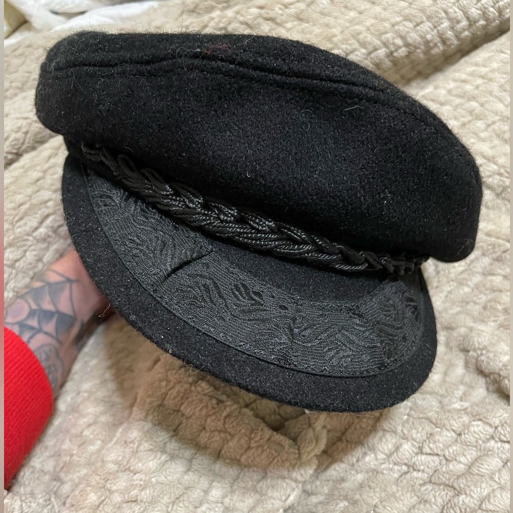 Black Wool Fisherman's Hat with Braided Band